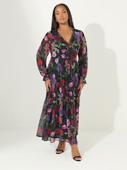 Yours Curve London Floral Print Tiered Dress - Bild 2 von 5