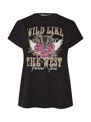 Preto - Yours Curve Lazer Cut T-Shirt - Imagem 5 de 5
