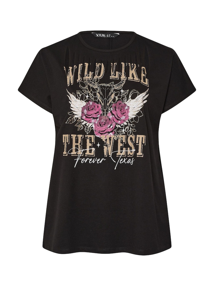 Preto - Yours Curve Lazer Cut T-Shirt - Imagem 5 de 5
