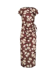 Long Tall Sally Red Ruched Tie Midi Dress - Image 5 of 5