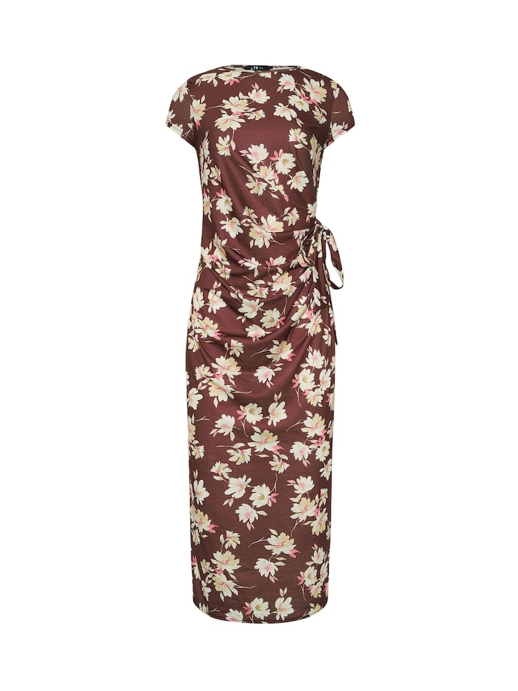 Long Tall Sally Red Ruched Tie Midi Dress - Image 5 of 5
