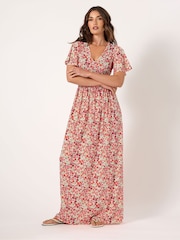 Long Tall Sally Red V-Neck Ditsy Maxi Dress - Image 2 of 5