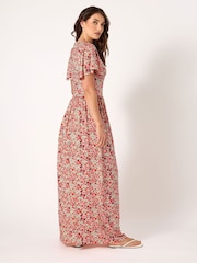 Long Tall Sally Red V-Neck Ditsy Maxi Dress - Image 3 of 5