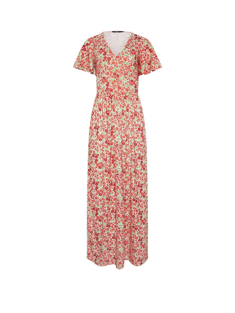 Long Tall Sally Red V-Neck Ditsy Maxi Dress - Image 5 of 5
