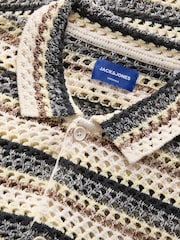 JACK & JONES Brown Knitted Polo Shirt - Image 4 of 4