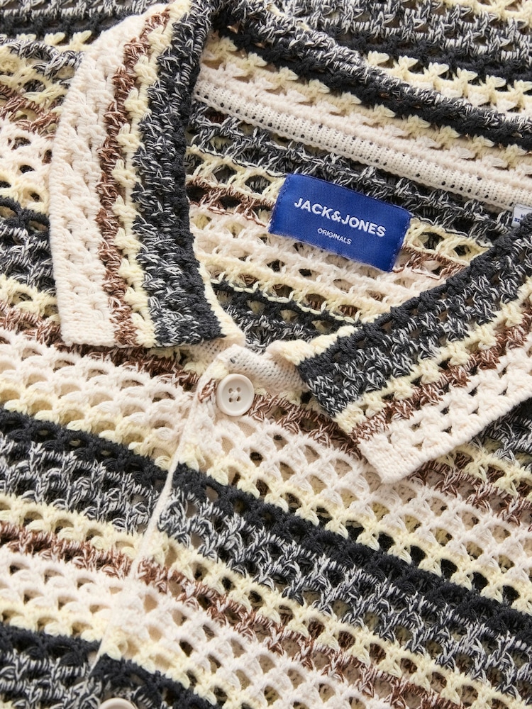 JACK & JONES Brown Knitted Polo Shirt - Image 4 of 4