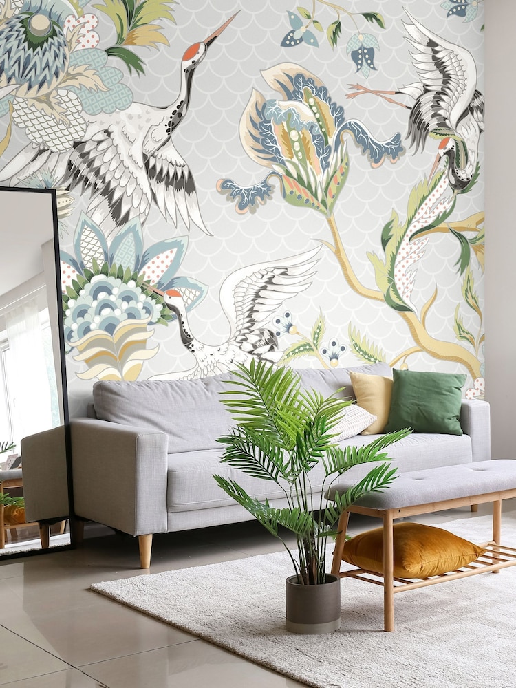 Origin Murals Grey Cranes in Flight Wall Mural - Image 1 of 2