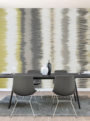 Origin Murals Olive Green and Charcoal Linear Stripe 2.8m x 3.5m Wall Mural - Image 1 of 3