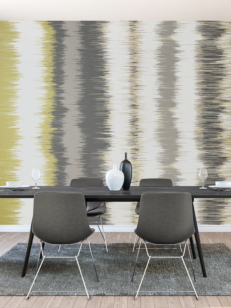 Origin Murals Olive Green and Charcoal Linear Stripe 2.8m x 3.5m Wall Mural - Image 1 of 3 Origin Murals Olive Green and Charcoal Linear Stripe 2.8m x 3.5m Wall Mural - Image 1 of 3