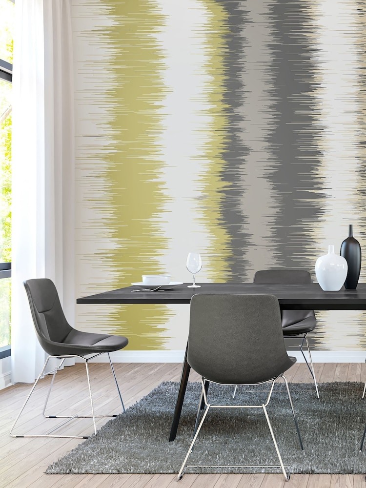 Origin Murals Olive Green and Charcoal Linear Stripe 2.8m x 3.5m Wall Mural - Image 2 of 3 Origin Murals Olive Green and Charcoal Linear Stripe 2.8m x 3.5m Wall Mural - Image 2 of 3