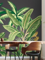 Origin Murals Black Tropical Palm Print Trees Wall Mural - Image 2 of 3