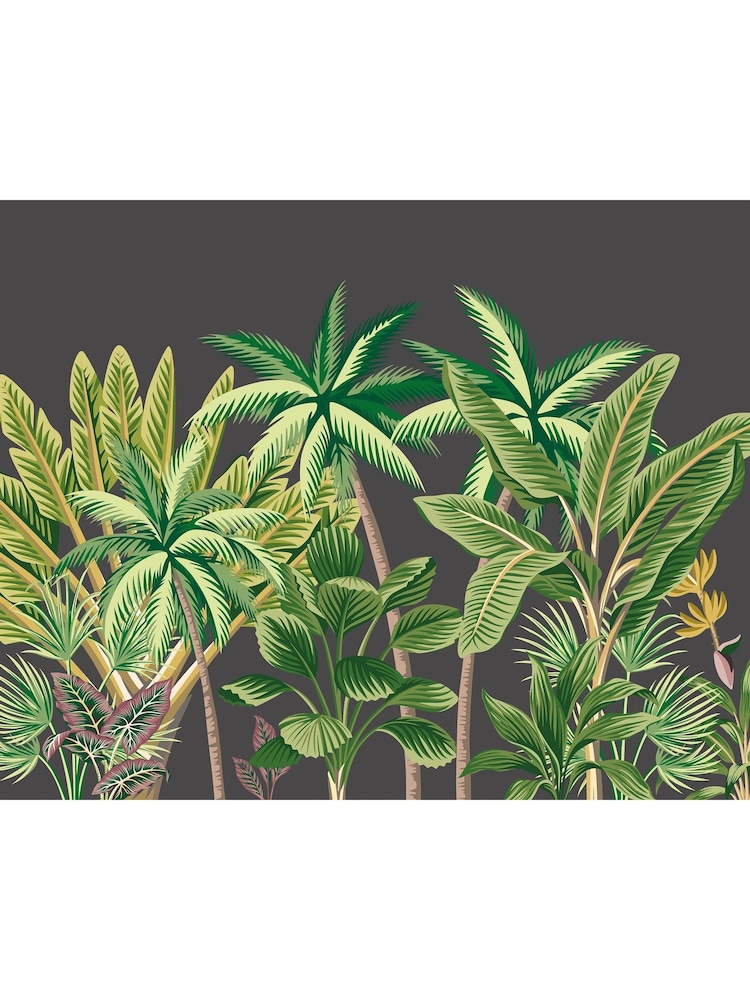 Origin Murals Black Tropical Palm Print Trees Wall Mural - Image 3 of 3