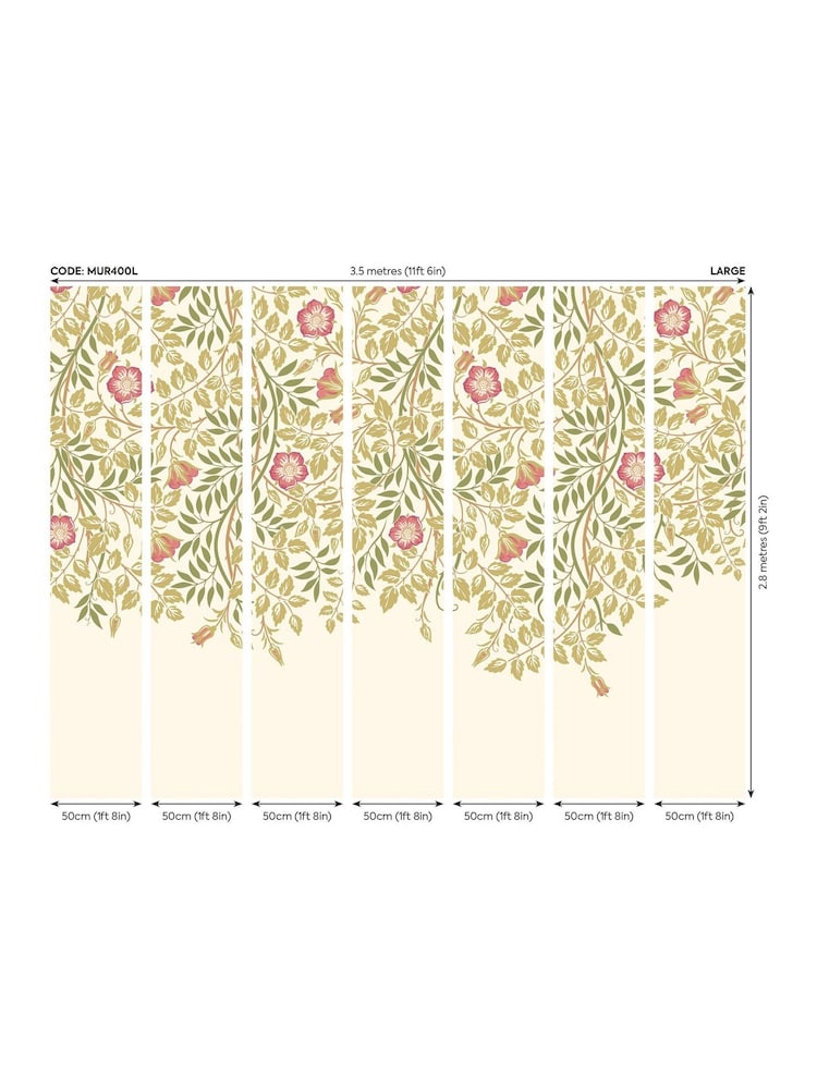 Origin Murals Rose Pink Cascading Rosehip 2.8m x 3.5m Wall Mural - Image 4 of 4 Origin Murals Rose Pink Cascading Rosehip 2.8m x 3.5m Wall Mural - Image 4 of 4
