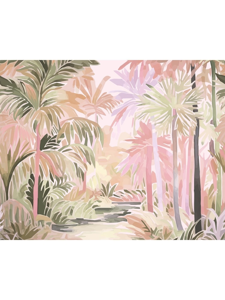 Origin Murals Natural Blush Pretty Palms 2.8m x 3.5m Wall Mural - Image 2 of 2
