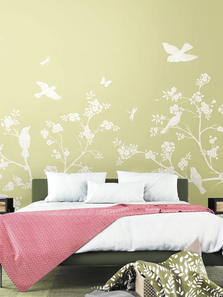 Origin Murals Soft Green Blossom Trail 2.8m x 3.5m Wall Mural - Image 1 of 2 Origin Murals Soft Green Blossom Trail 2.8m x 3.5m Wall Mural - Image 1 of 2