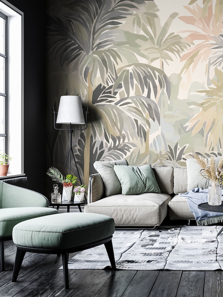 Origin Murals Natural Stone Pretty Palms 2.8m x 3.5m Wall Mural - Image 1 of 4 Origin Murals Natural Stone Pretty Palms 2.8m x 3.5m Wall Mural - Image 1 of 4