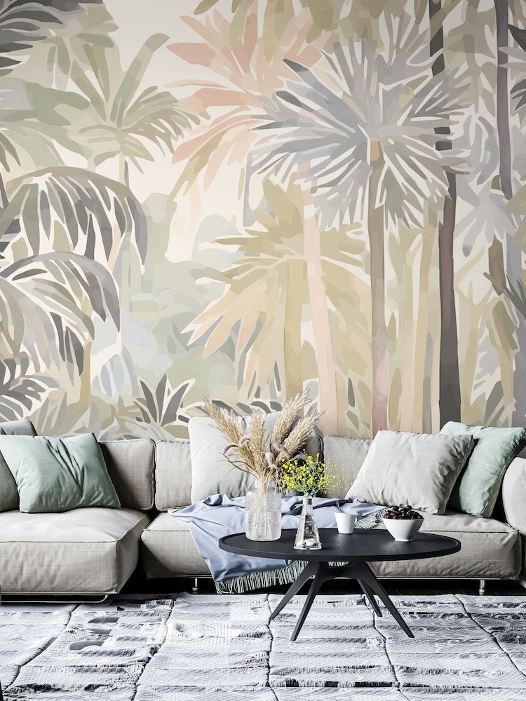 Origin Murals Natural Stone Pretty Palms 2.8m x 3.5m Wall Mural - Image 2 of 4 Origin Murals Natural Stone Pretty Palms 2.8m x 3.5m Wall Mural - Image 2 of 4