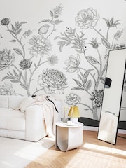 Origin Murals Black and White Skeleton Leaf 2.8m x 3.5m Wall Mural - Image 1 of 3