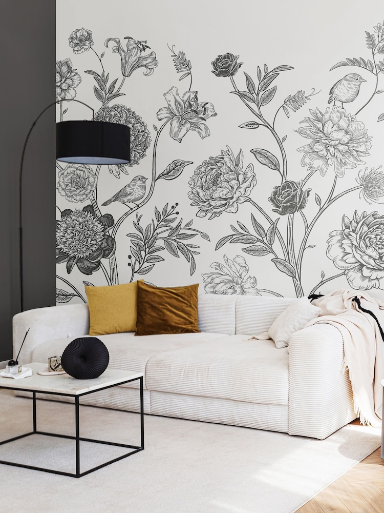 Origin Murals Black and White Skeleton Leaf 2.8m x 3.5m Wall Mural - Image 2 of 3 Origin Murals Black and White Skeleton Leaf 2.8m x 3.5m Wall Mural - Image 2 of 3