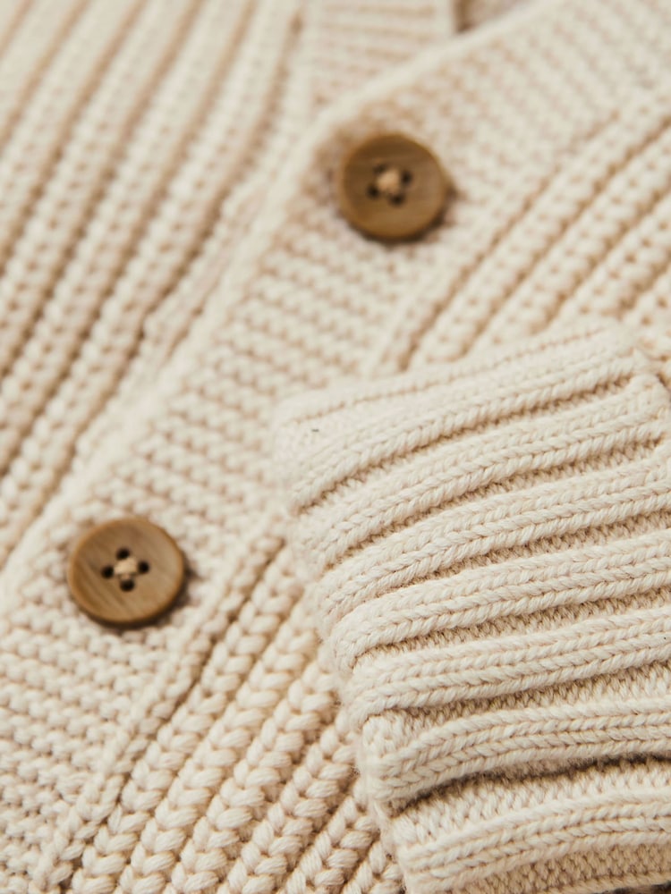 My 1st Years Personalised Oatmeal Knitted Cardigan - Image 3 of 3