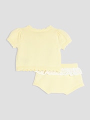 River Island Yellow Baby Girls Crochet Floral Print 3D Set - Image 2 of 5