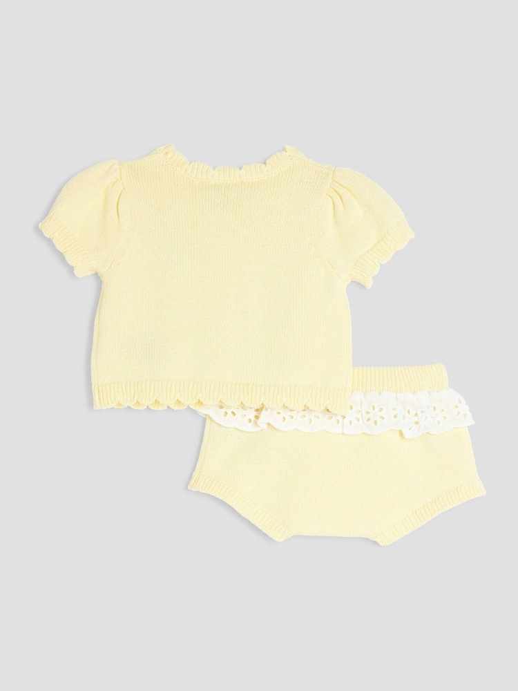 River Island Yellow Baby Girls Crochet Floral Print 3D Set - Image 2 of 5