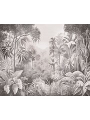 Origin Murals Black and White Jungle Trees A4 Wallpaper Sample - Image 1 of 1