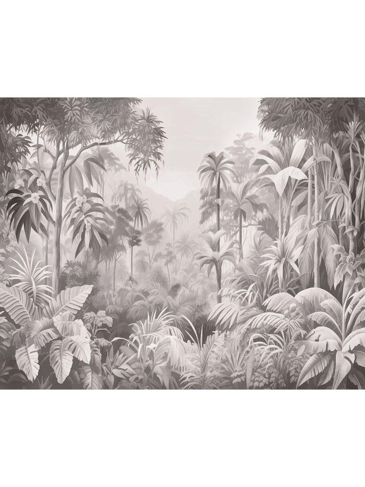 Origin Murals Black and White Jungle Trees A4 Wallpaper Sample - Image 1 of 1