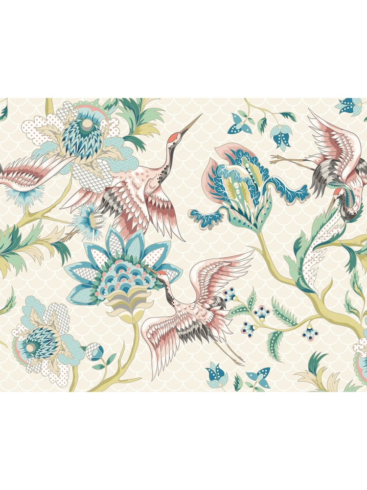 Origin Murals Cream Cranes in Flight A4 Wallpaper Sample - Image 1 of 1 Origin Murals Cream Cranes in Flight A4 Wallpaper Sample - Image 1 of 1