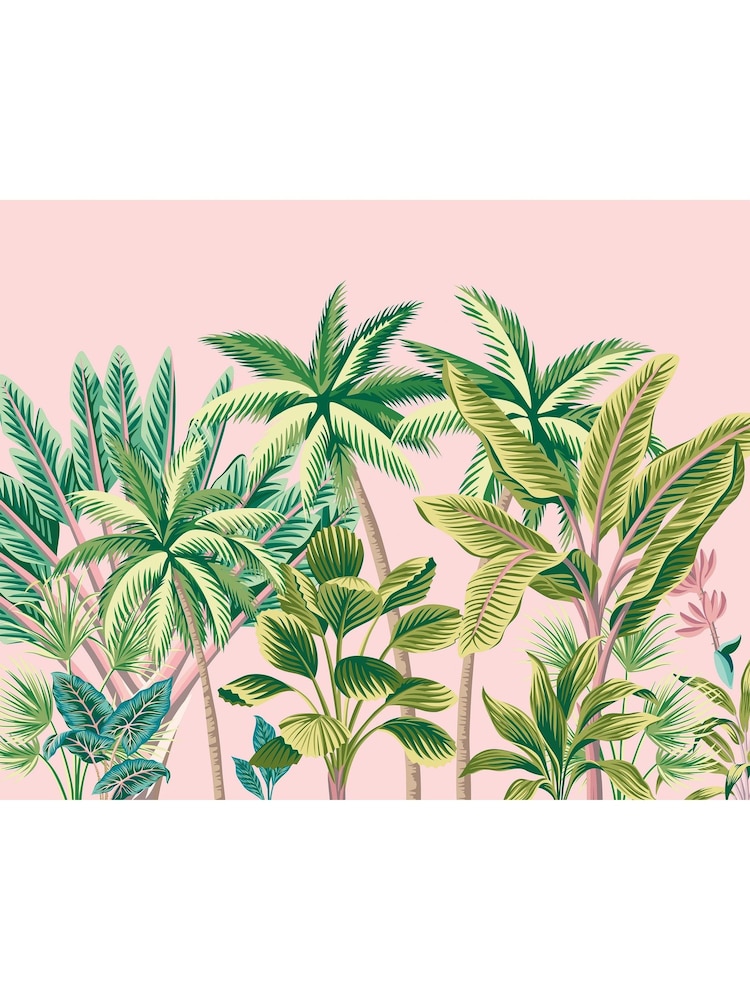 Origin Murals Pink Tropical Palm Trees A4 Wallpaper Sample - Image 1 of 1