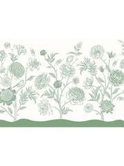 Origin Murals Green Jacobean Rose Trail A4 Wallpaper Sample - Image 1 of 1