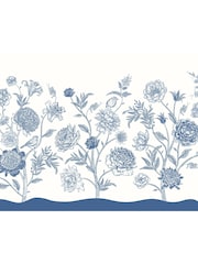 Origin Murals Navy Blue Jacobean Rose Trail A4 Wallpaper Sample - Image 1 of 1