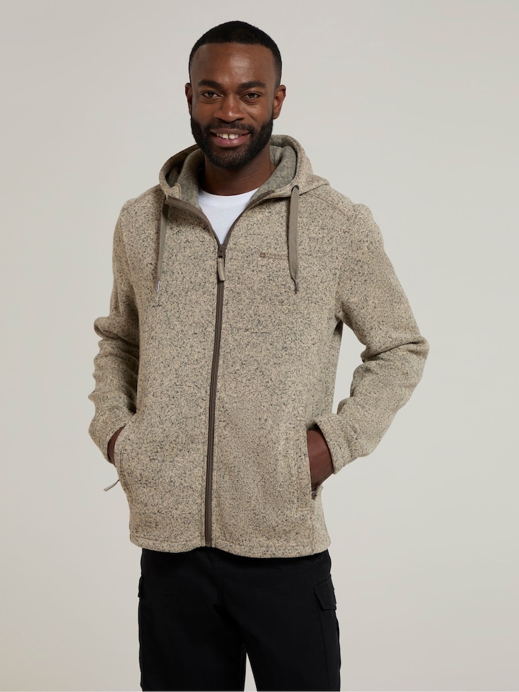 Mountain Warehouse Natural Mens Nevis Fleece Hoodie - Image 1 of 4 Mountain Warehouse Natural Mens Nevis Fleece Hoodie - Image 1 of 4