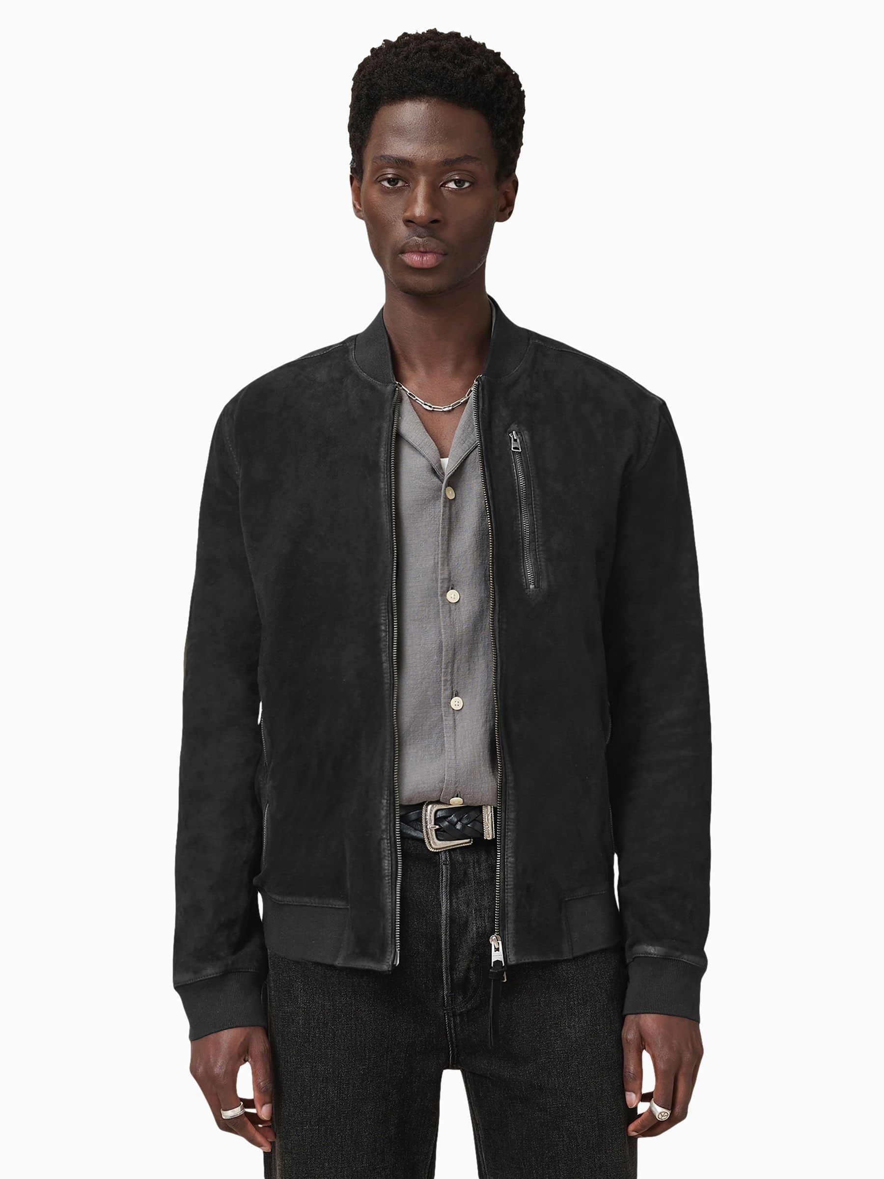 Buy AllSaints Black Kemble Suede Bomber Jacket from Next USA