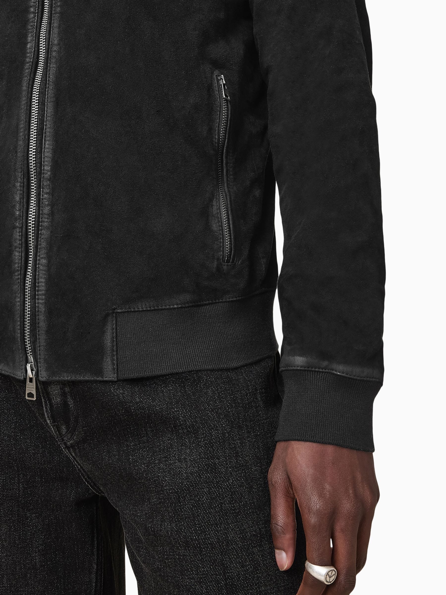 Buy AllSaints Black Kemble Suede Bomber Jacket from Next USA