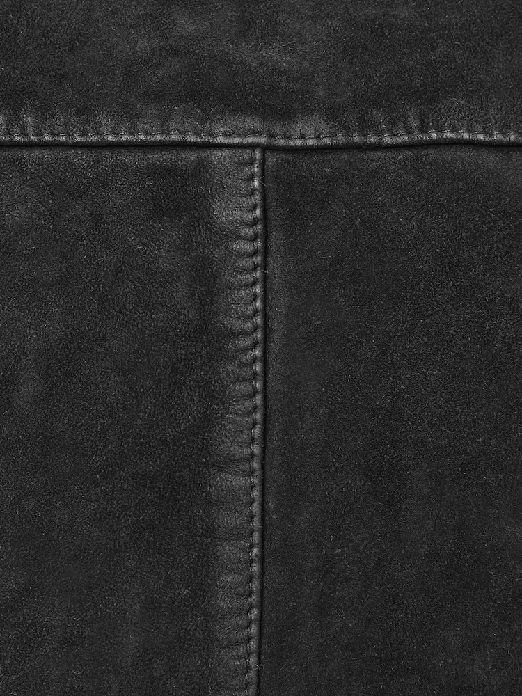 AllSaints Black Kemble Suede Bomber Jacket - Image 8 of 10