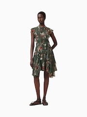 AllSaints Green Fleur Dress - Image 3 of 9