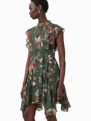 AllSaints Green Fleur Dress - Image 5 of 9