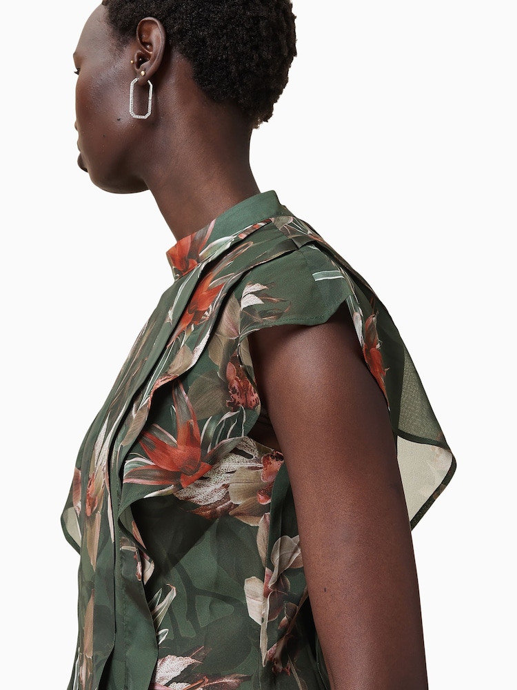 all saints fleur wing dress green ALLSAINTS Fleur Wing Dress