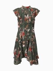 AllSaints Green Fleur Dress - Image 9 of 9