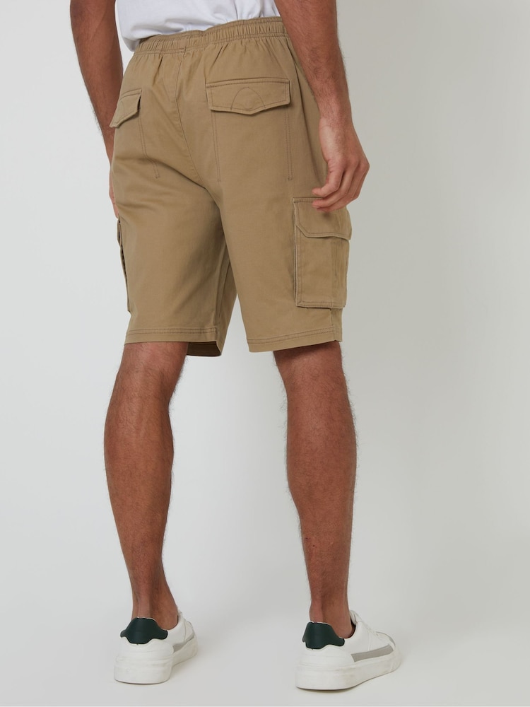 Коричневый - Threadbare Jogger Style Cargo Shorts - Изображение 2 из 4