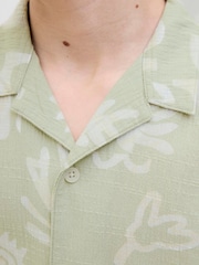 JACK & JONES Junior Green 100% Cotton Summer Print Short Sleeve Shirt - Image 4 of 5