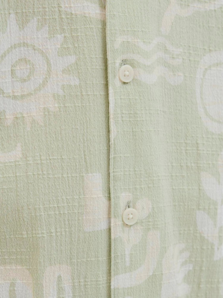 JACK & JONES Junior Green 100% Cotton Summer Print Short Sleeve Shirt - Image 5 of 5