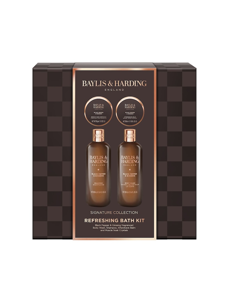 Baylis & Harding Black Pepper & Ginseng Mens Luxury Bath Kit Gift Set - Image 1 of 5 Baylis & Harding Black Pepper & Ginseng Mens Luxury Bath Kit Gift Set - Image 1 of 5