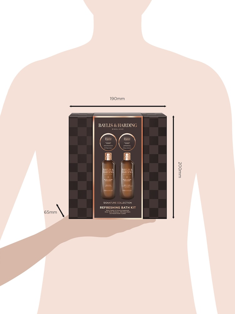 Baylis & Harding Black Pepper & Ginseng Mens Luxury Bath Kit Gift Set - Image 5 of 5 Baylis & Harding Black Pepper & Ginseng Mens Luxury Bath Kit Gift Set - Image 5 of 5