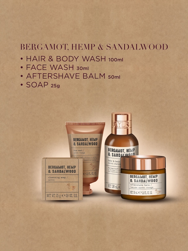 Baylis & Harding The Fuzzy Duck Bergamot, Hemp & Sandalwood Mens Luxury Grooming Tin Gift Set - Image 2 of 5 Baylis & Harding The Fuzzy Duck Bergamot, Hemp & Sandalwood Mens Luxury Grooming Tin Gift Set - Image 2 of 5