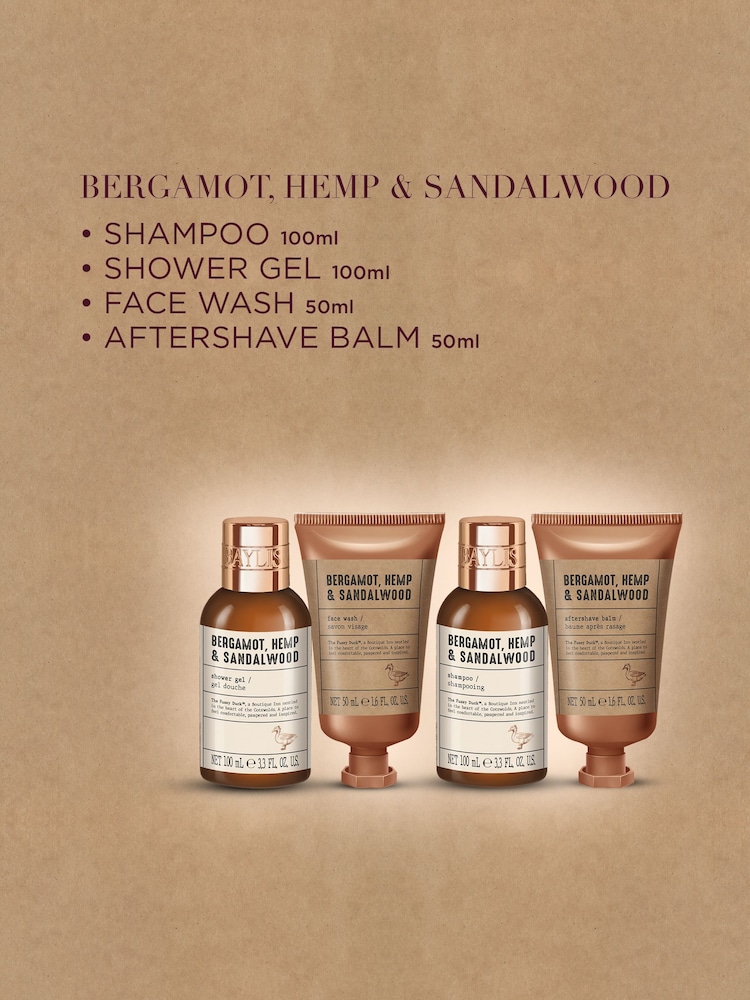 Baylis & Harding The Fuzzy Duck Bergamot, Hemp & Sandalwood Mens Luxury Wash Bag Gift Set - Image 2 of 5 Baylis & Harding The Fuzzy Duck Bergamot, Hemp & Sandalwood Mens Luxury Wash Bag Gift Set - Image 2 of 5