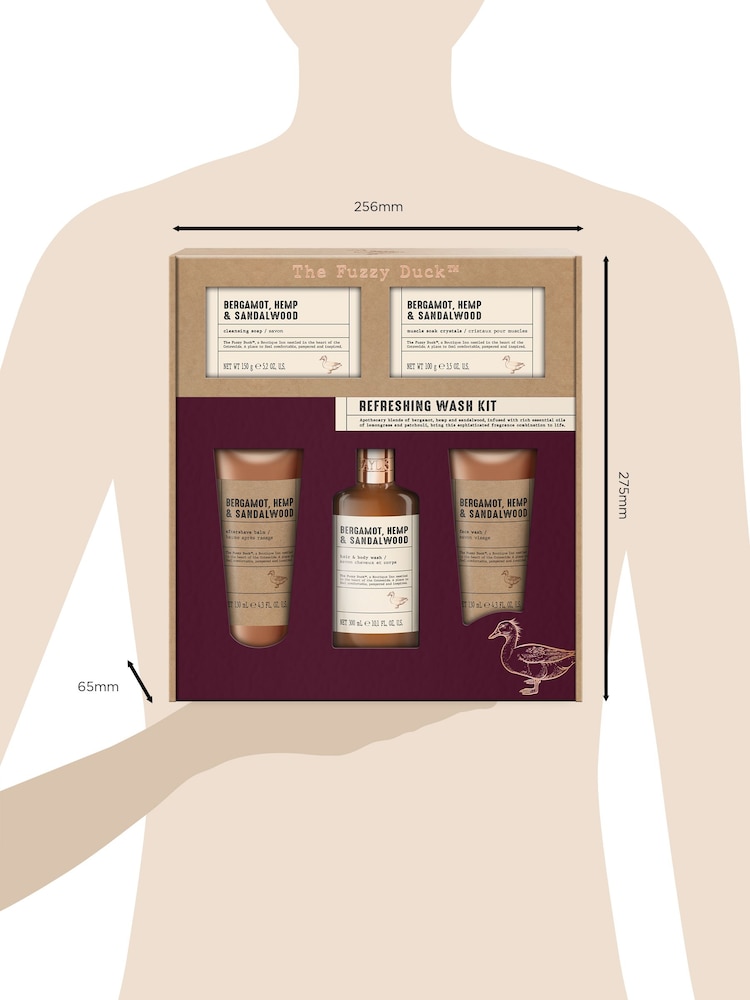Baylis & Harding The Fuzzy Duck Bergamot, Hemp & Sandalwood Mens Refreshing Wash Kit Gift Set - Image 5 of 5 Baylis & Harding The Fuzzy Duck Bergamot, Hemp & Sandalwood Mens Refreshing Wash Kit Gift Set - Image 5 of 5