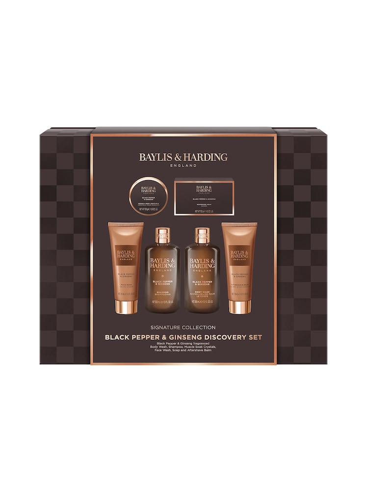 Baylis & Harding Black Pepper & Ginseng Mens Discovery Gift Set - Image 1 of 5 Baylis & Harding Black Pepper & Ginseng Mens Discovery Gift Set - Image 1 of 5
