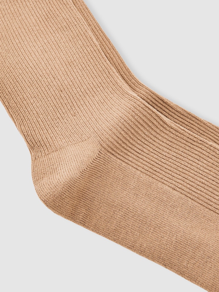 Reiss Taupe Rae Ribbed Frilly Socks - Image 2 of 3 Reiss Taupe Rae Ribbed Frilly Socks - Image 2 of 3